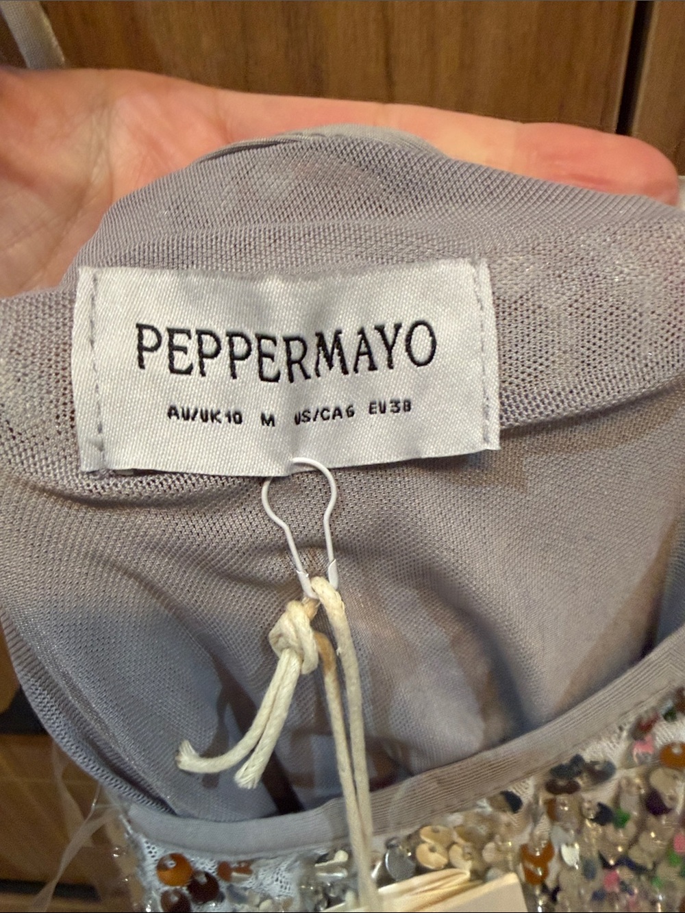 Peppermayo Iridescent Sequin Tank Dress in Silver - 6/M - Picture 3 of 4